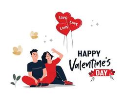 saint valentin, les amoureux partagent le bonheur pour le monde vecteur