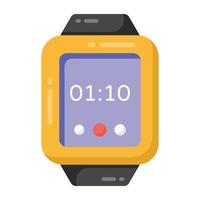 montre de fitness en icône de style plat, gadget vecteur