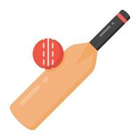 chauve-souris avec balle, concept d'icône de cricket vecteur