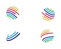 Icône du logo monde fil coloré - Vecteurs vecteur