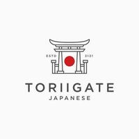 vecteur de modèle de conception d'icône de logo japonais porte torii