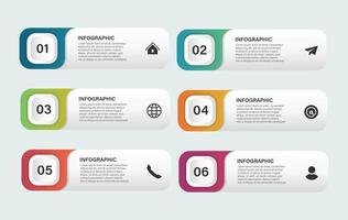 étapes de conception de modèle d'infographie de processus de chronologie d'entreprise avec des icônes vecteur