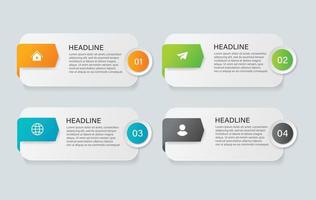 étapes de conception de modèle d'infographie de processus de chronologie d'entreprise avec des icônes vecteur