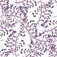 modèle sans couture botanique isolé aléatoire avec des branches violettes. décor floral avec fond blanc. vecteur