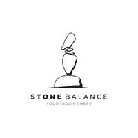illustration vintage de conception de vecteur de logo d'équilibrage de pierre