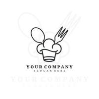 restaurant logo dessin au trait illustration conception vecteur créatif nature minimaliste monoline contour linéaire simple moderne