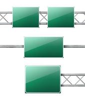 panneaux verts d'autoroute de route réalistes de vecteur. vecteur