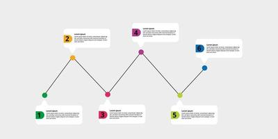 infographie vectorielle, conception de modèle. concept d'entreprise, infographie avec option numéro 5, étape ou processus. éléments infographiques pour les diagrammes de processus de mise en page, les pièces, les graphiques, les infographies vecteur