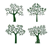 forme verte d'arbre avec des feuilles. illustration vectorielle. vecteur