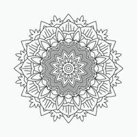 modèle de mandala pour les pages à colorier. décoration fleur mandala ligne art vecteur. motif de mandala noir et blanc simple. éléments de décoration arabes vintage. élément de modèle de page de coloriage de mandala. vecteur