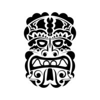 masque d'anciennes tribus de tribus. visage de modèle dans le style polynésien ou maori. bon pour les imprimés, les tatouages et les t-shirts. isolé. vecteur