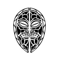 masque de tatouage aux yeux fermés de style polynésien. motifs tribaux maoris. isolé. vecteur