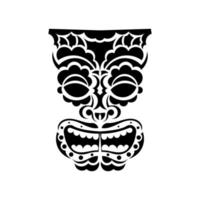 totem est le visage des tribus hawaïennes. visage de style polynésien ou maori. les oreilles des anciennes tribus. bon pour les imprimés, les tatouages et les t-shirts. isolé. illustration vectorielle. vecteur