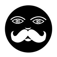 icône de visage de moustache vecteur