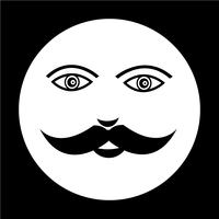 icône de visage de moustache vecteur
