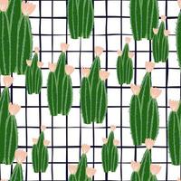 doodle fond exotique botanique. modèle sans couture de fleur de cactus. vecteur