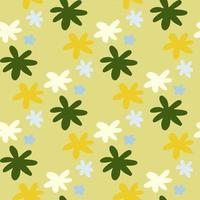 modèle sans couture d'été avec des fleurs de marguerite. design ensoleillé dans les couleurs jaune, bleu, blanc et vert. toile de fond simple. vecteur