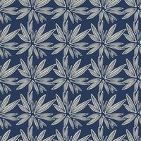 motif sans couture de bourgeon géométrique abstrait sur fond bleu. papier peint floral rétro. vecteur