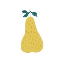 poire mûre jaune dans un style doodle isolé sur fond blanc. fruits d'été biologiques frais dessinés à la main. vecteur