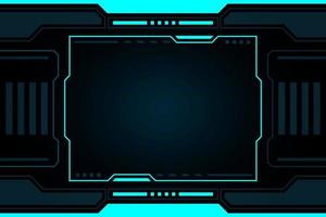 panneau de commande de cadre bleu interface de technologie abstraite hud sur la conception de vecteur de fond noir.