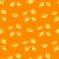 modèle sans couture d'ornement de bourgeon de fleur d'épine d'été. éléments jaunes sur fond orange. impression lumineuse. vecteur