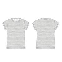 modèle vierge de t-shirt gris chiné pour enfants isolé sur fond blanc. avant et arrière. vecteur