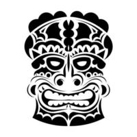 tatouage de visage dans le style polynésien. masque maori. motifs tribaux hawaïens. isolé. illustration vectorielle. vecteur