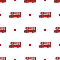 modèle vectoriel de bus rouges anglais. motif de bus rouges à deux étages.