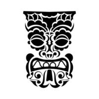 masque d'anciennes tribus de tribus. visage de modèle dans le style polynésien ou maori. bon pour les imprimés, les tatouages et les t-shirts. isolé. illustration vectorielle. vecteur