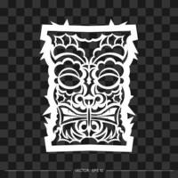 masque de polynésie à partir de motifs. le contour du visage ou du masque d'un guerrier. motifs polynésiens, hawaïens ou maoris. pour les t-shirts, imprimés et tatouages. illustration vectorielle. vecteur