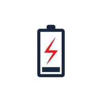 modèle de conception d'illustration vectorielle d'icône de logo de batterie d'alimentation. icône de vecteur de charge de batterie. alimentation de batterie et logo d'éclair éclair