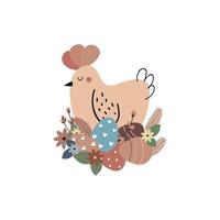 mignon poulet de pâques. conception pour pâques. illustration vectorielle vecteur