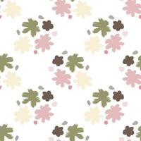 motif de doodle sans soudure isolé avec impression d'éléments de bourgeons floraux. imprimé floral gris et lilas. toile de fond de la nature. vecteur