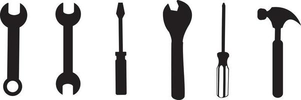 ensemble d'icônes d'outils. icône d'outils de tourniquet de marteau. collection d'instruments vecteur