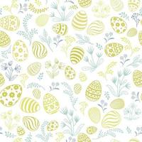 motif floral harmonieux d'oeuf de pâques. fond de vacances de printemps pour l'impression sur tissu, papier pour scrapbooking, emballage cadeau et papiers peints. vecteur