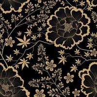 motif fleuri. fond transparent de fleur. papier peint de jardin d'ornement s'épanouir dans un style oriental chinois rétro vecteur