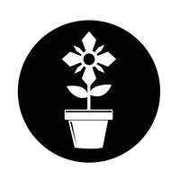 Icône de pot de fleur vecteur