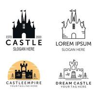 château de rêve ensemble collection bundle icône logo illustration vecteur modèle conception