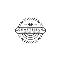 badge logo minimaliste artisan dessin au trait vecteur