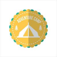 aventure de camping à logo simple dans les montagnes et la nature. vecteur