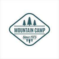 illustration du logo du camping et de l'aventure dans la nature et les montagnes vecteur