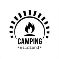 illustration du logo du camping et de l'aventure dans la nature et les montagnes vecteur