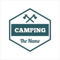 illustration du logo du camping et de l'aventure dans la nature et les montagnes vecteur