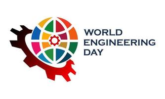 illustration du modèle de logo de la journée mondiale de l'ingénierie vecteur