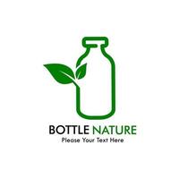 bouteille nature logo modèle illustration vecteur