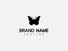 silhouette papillon logo simple vecteur