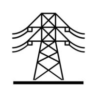 icône de glyphe de ligne électrique haute tension. ligne électrique. pylône électrique. tour de transmission. symbole de la silhouette. espace négatif. illustration vectorielle isolée vecteur