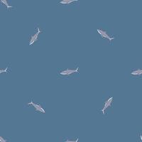 fond bleu de requin tigre de modèle sans couture. texture grise de poissons marins à toutes fins. vecteur