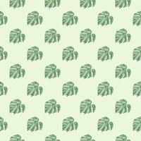 monstera laisse un motif tropical sans couture. fond d'écran sans fin de feuille de palmier. vecteur