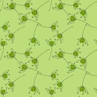 modèle sans couture d'été de prairie avec impression de fleurs de millefeuille vert aléatoire. fond pastel. vecteur